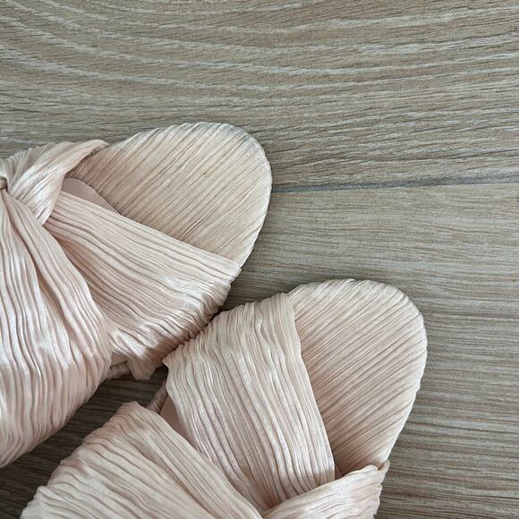 NEW $395 Loeffler Randall Reed Cream Sparkle Pleated Twist Heel - Picture 13 of 13